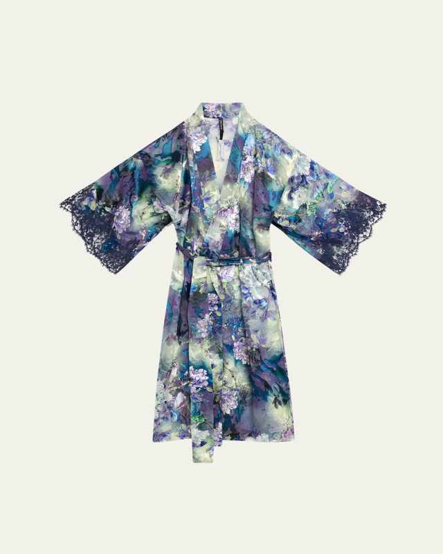 Floral Lace-Trim Rob